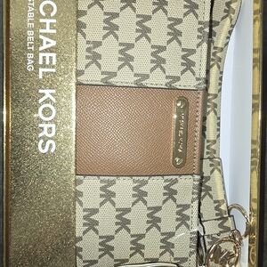 Michael Kors Beige and Brown Belt Bag